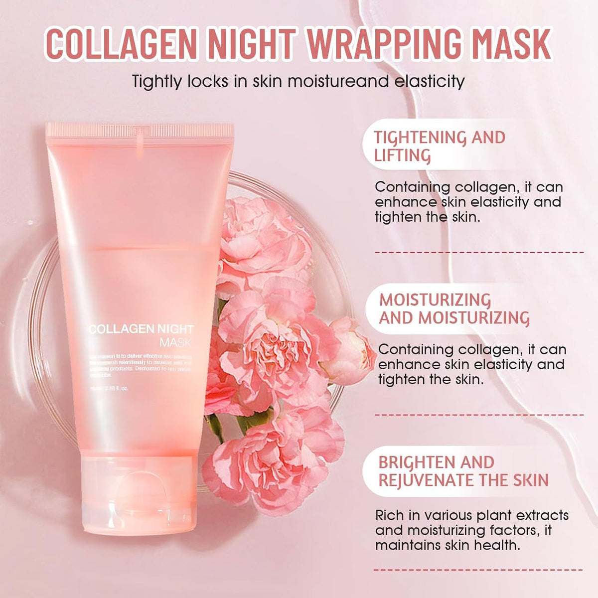 Allony Collagen Night Mask – Hydrating & Firming Peel-Off Face Mask